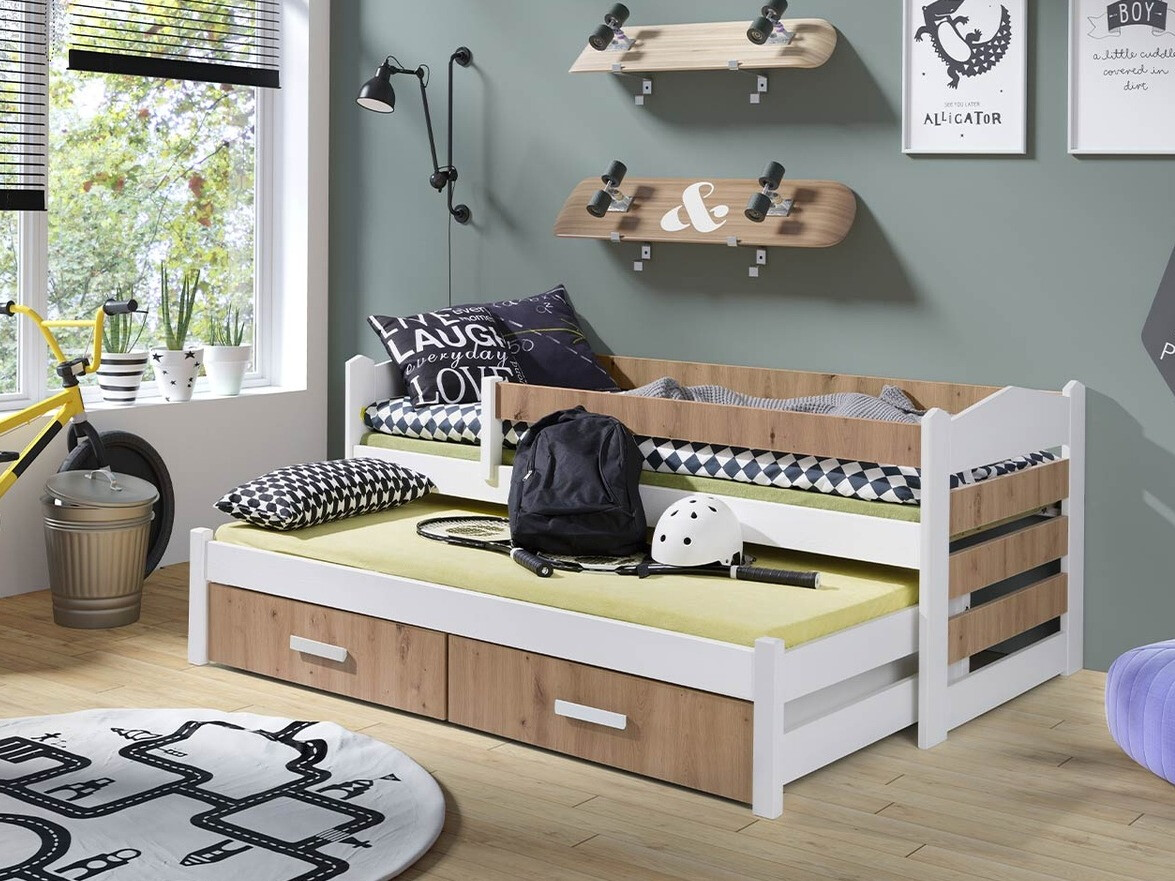 Κρεβάτι Henderson 139 (Άσπρο + Artisan βελανιδιά)