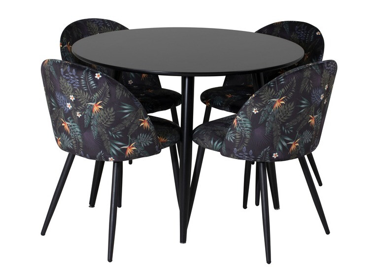 Καρέκλα Dallas 153 (Μοτίβο με λουλούδια + Μαύρο)