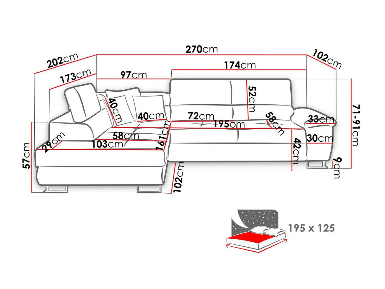 Γωνιακός Καναπές Comfivo Ruta II (Matana 19 + Matana 17)