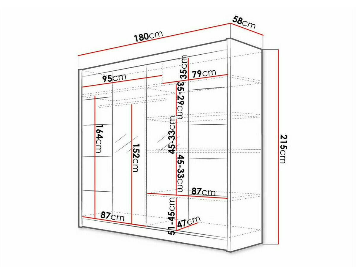 Ντουλάπα Closico Cavaris V (Άσπρο + Sonoma οξιά)
