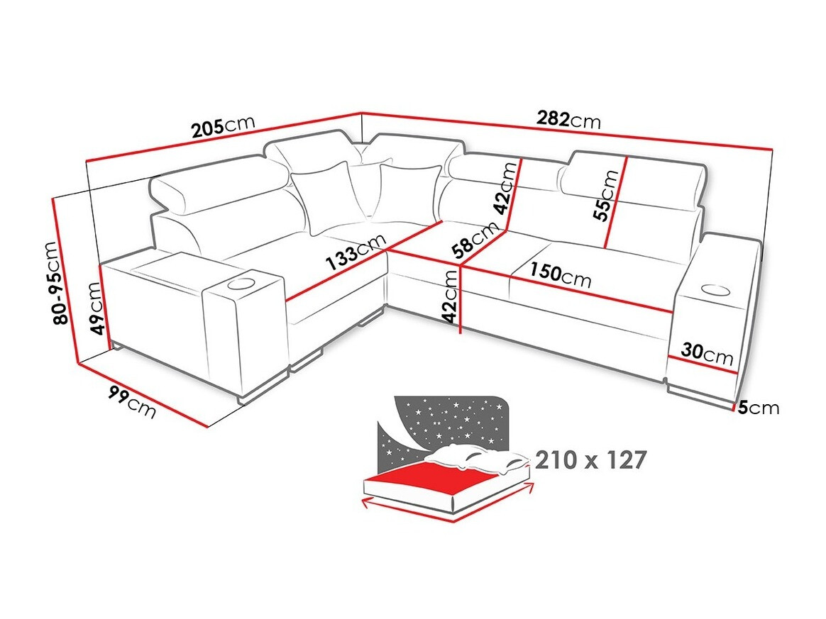 Γωνιακός Καναπές Pearland 104 (Ekj 01 + Luxo 6601 + Evo 32)