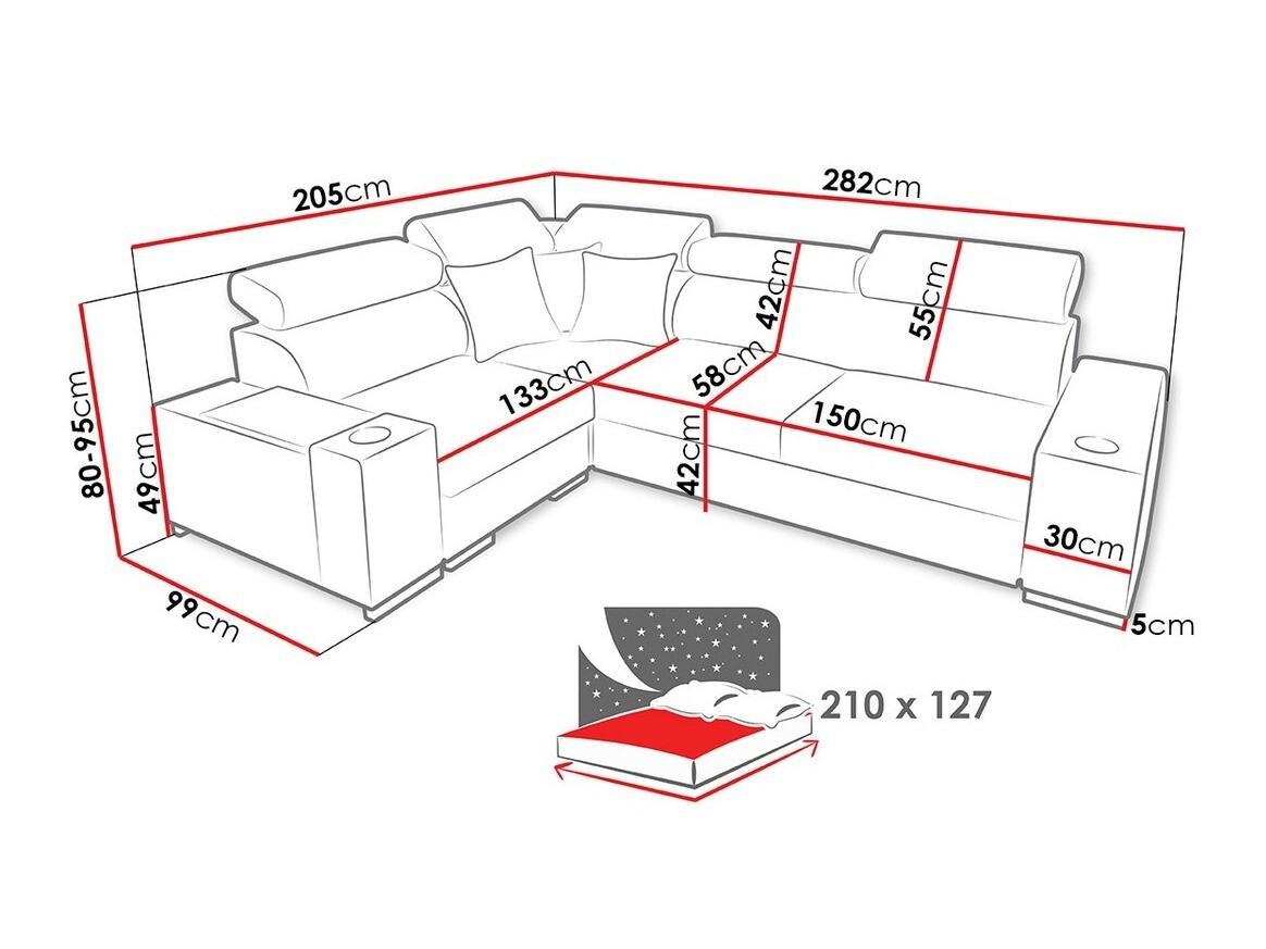 Γωνιακός Καναπές Pearland 104 (Ekj 01 + Luxo 6601 + Evo 32)