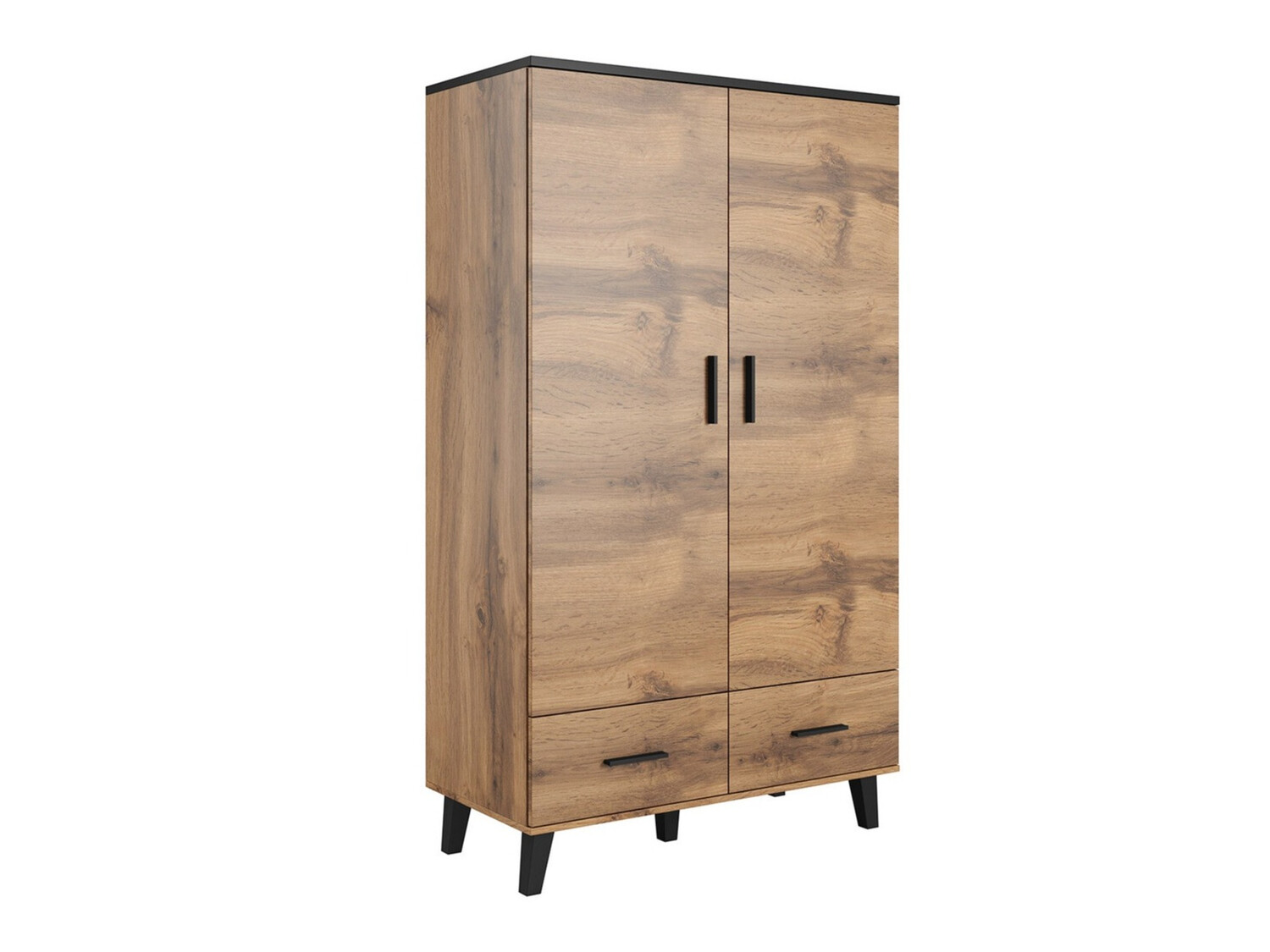 Ντουλάπα Larfloi 111 (Δρυς wotan + Μαύρο)