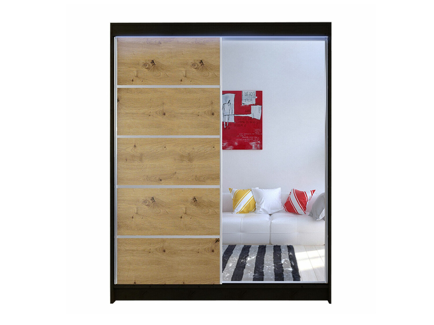 Ντουλάπα Closico Vastor III (Μαύρο + Artisan βελανιδιά)