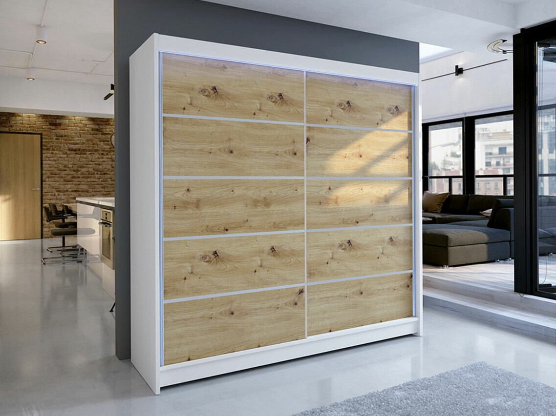 Ντουλάπα Closico Cavaris IV (Άσπρο + Artisan βελανιδιά)