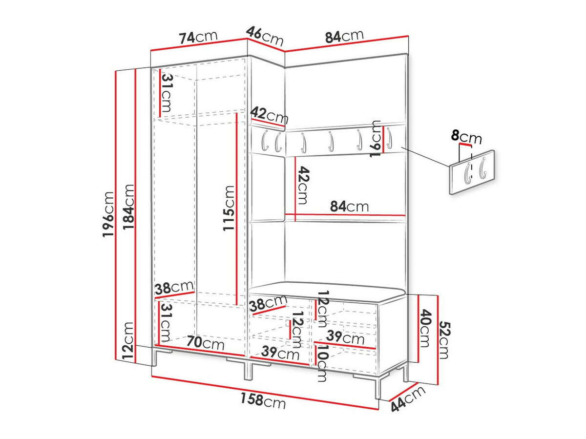 Σετ διαδρόμου Nomal IX (Οικολογικό δέρμα Soft 017)