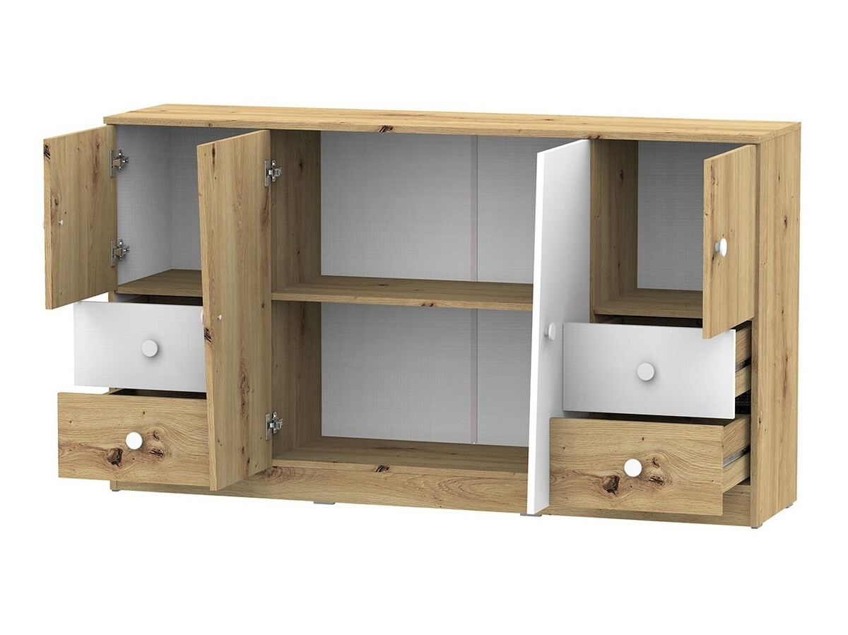 Συρταριέρα Almira 105 (Artisan βελανιδιά + Άσπρο + Γκρι)