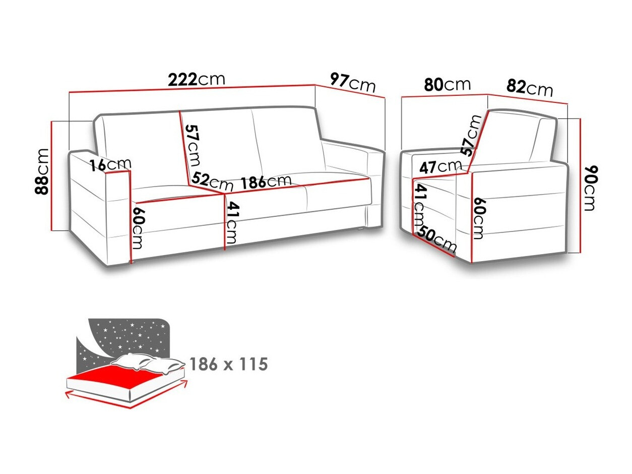 Σετ ταπετσαρισμένων επίπλων Providence 171 (Soft 066 + Kreta 05)