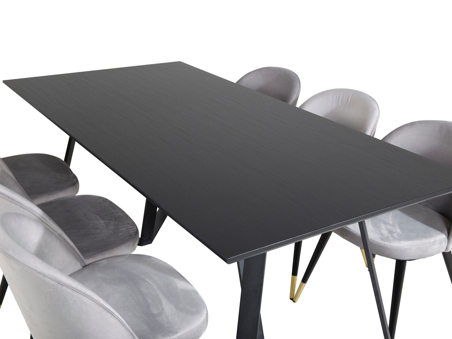 Σετ τραπεζαρίας Dallas 1583 (Γκρι + Μαύρο)