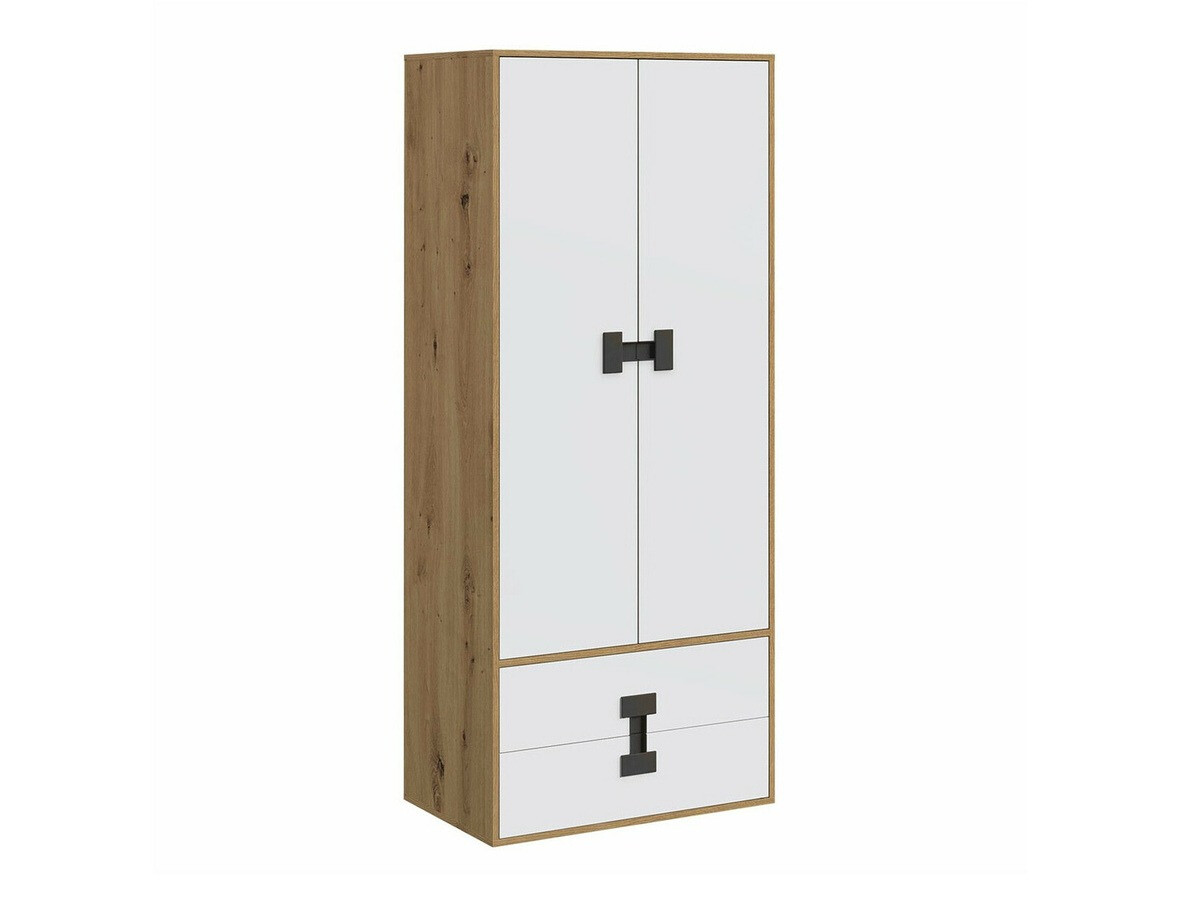 Ντουλάπα Florevi 113 (Ματ άσπρο + Artisan βελανιδιά)