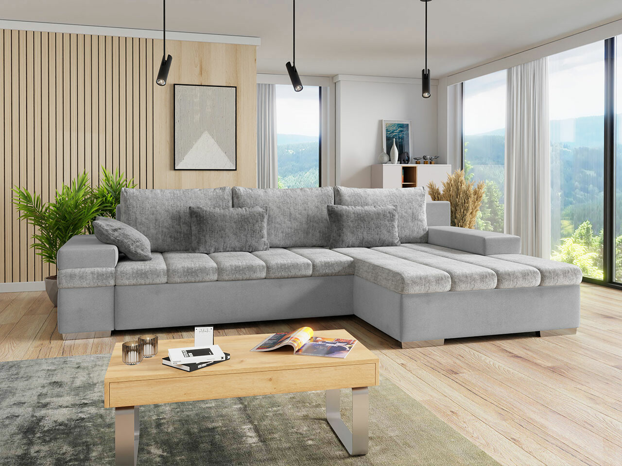 Γωνιακός Καναπές Comfivo Olivetum II (Venus Velvet 2921 + Miu 2059 + Miu 2058)