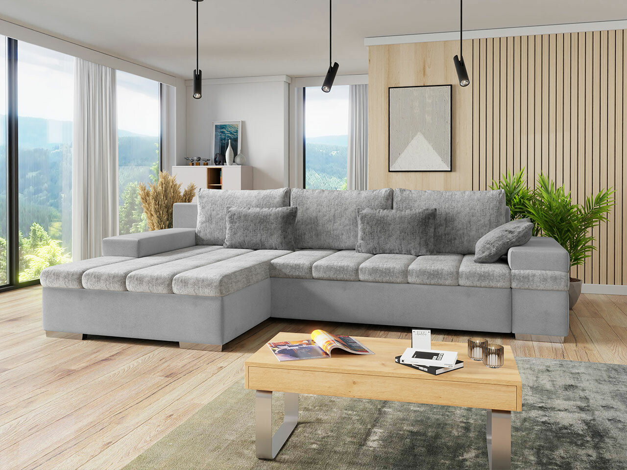 Γωνιακός Καναπές Comfivo Olivetum II (Venus Velvet 2921 + Miu 2059 + Miu 2058)