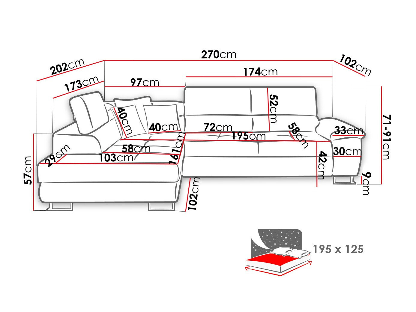 Γωνιακός Καναπές Comfivo Ruta II (Soft 017 + Lux 06 + Soft 017)