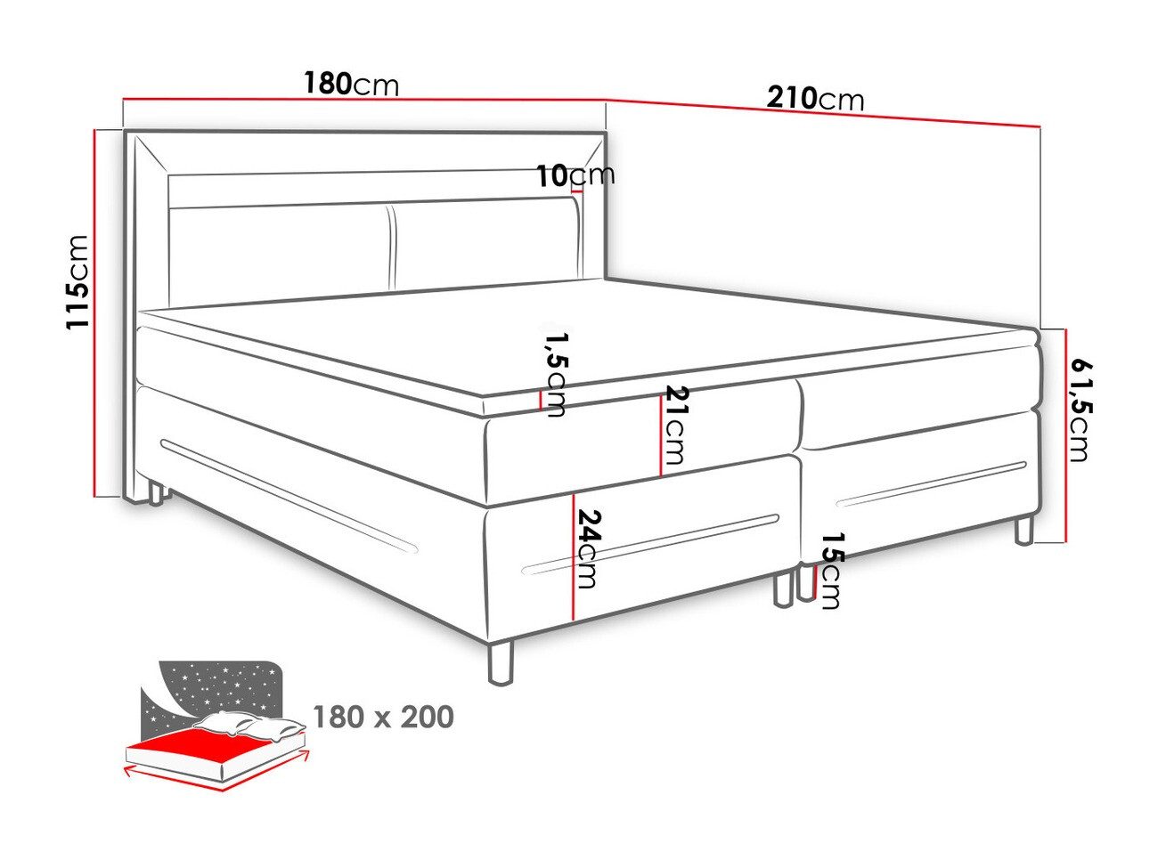 Κρεβάτι continental Ros (Soft 010)