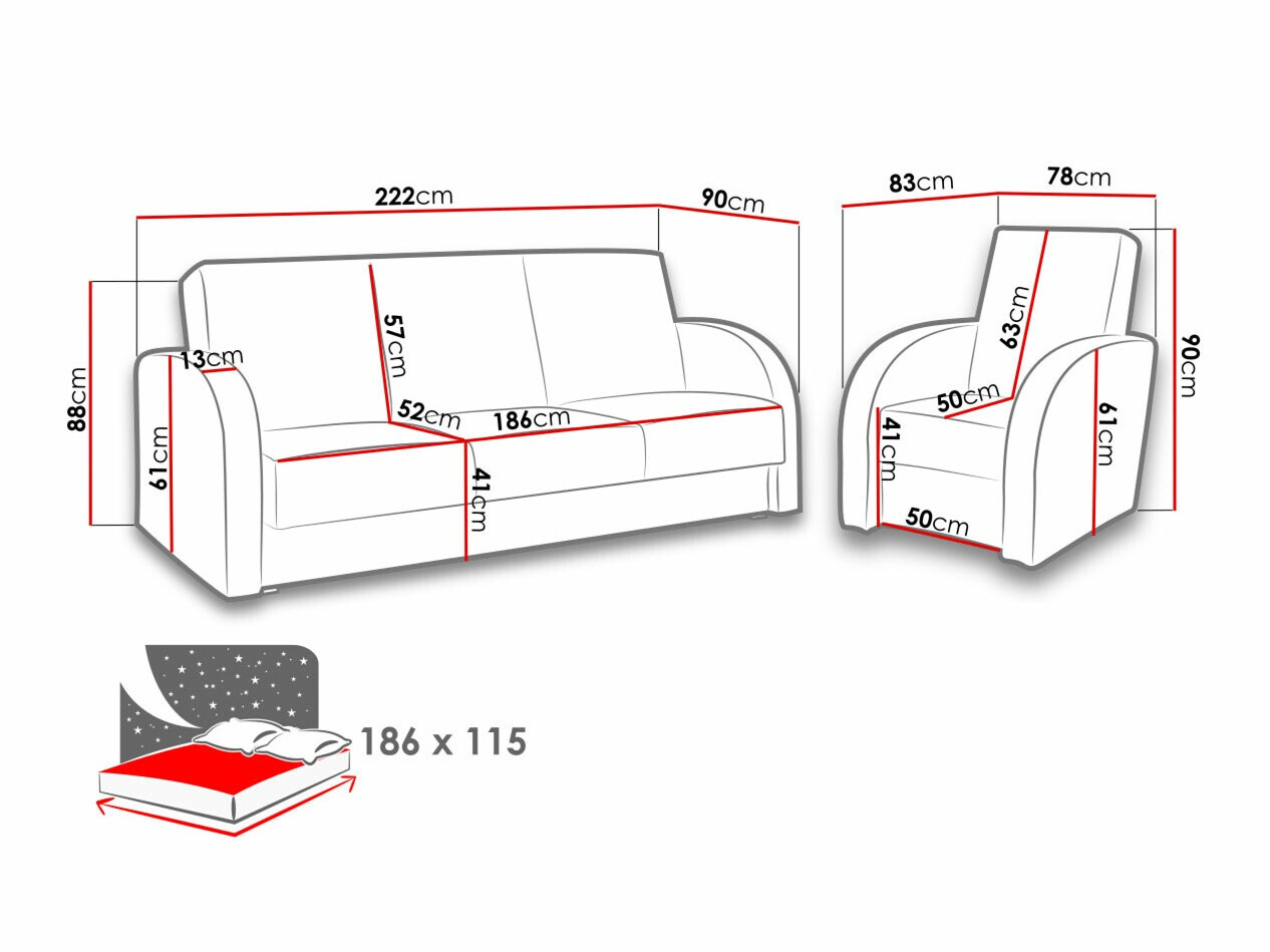 Σετ ταπετσαρισμένων επίπλων Providence 173 (Soft 020 + Lux 24)