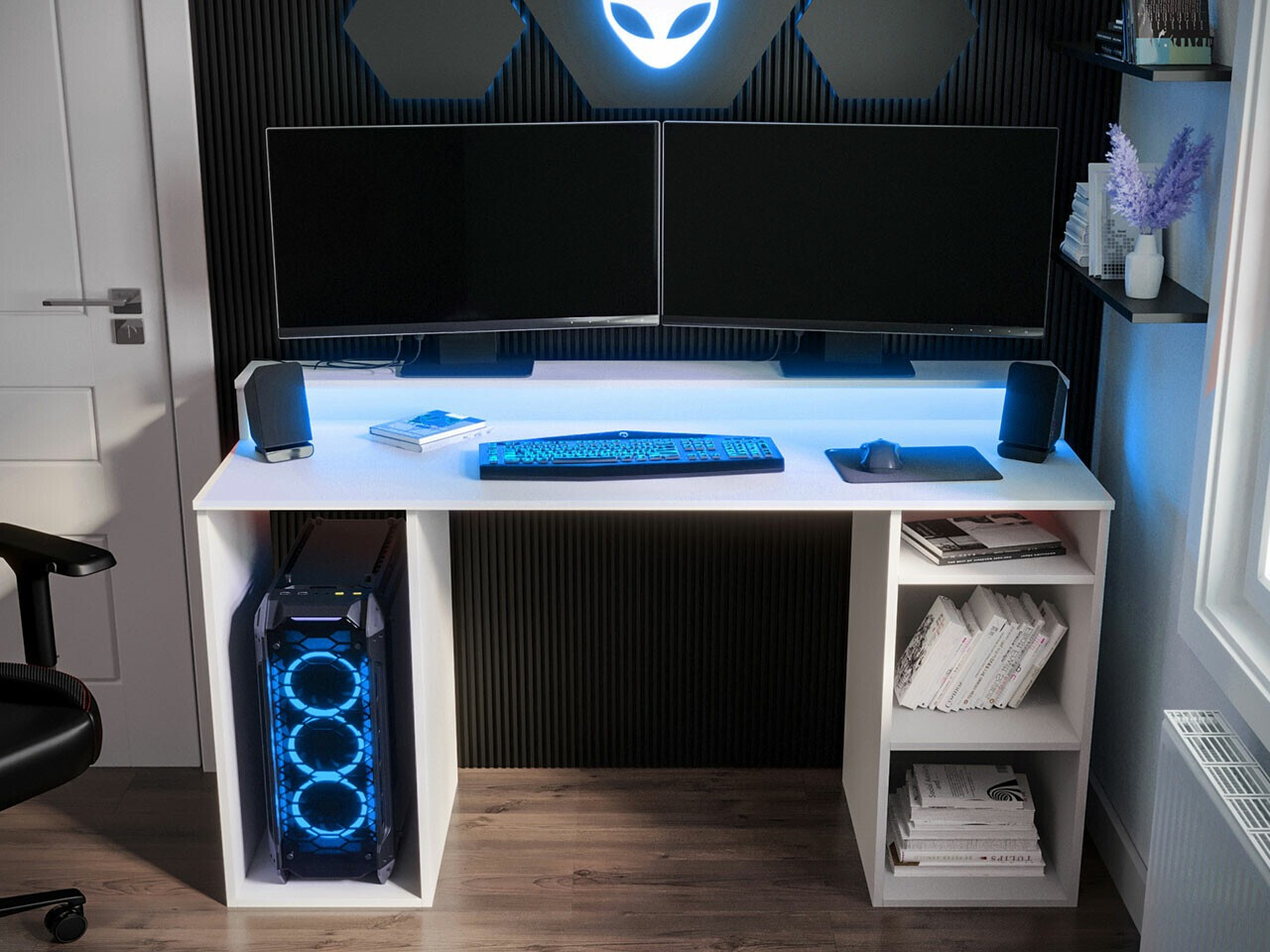 Γραφείο gaming Lila (Άσπρο)