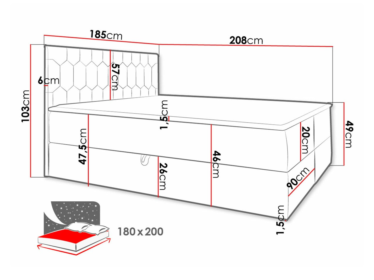 Κρεβάτι continental Pons III (Fresh 1)