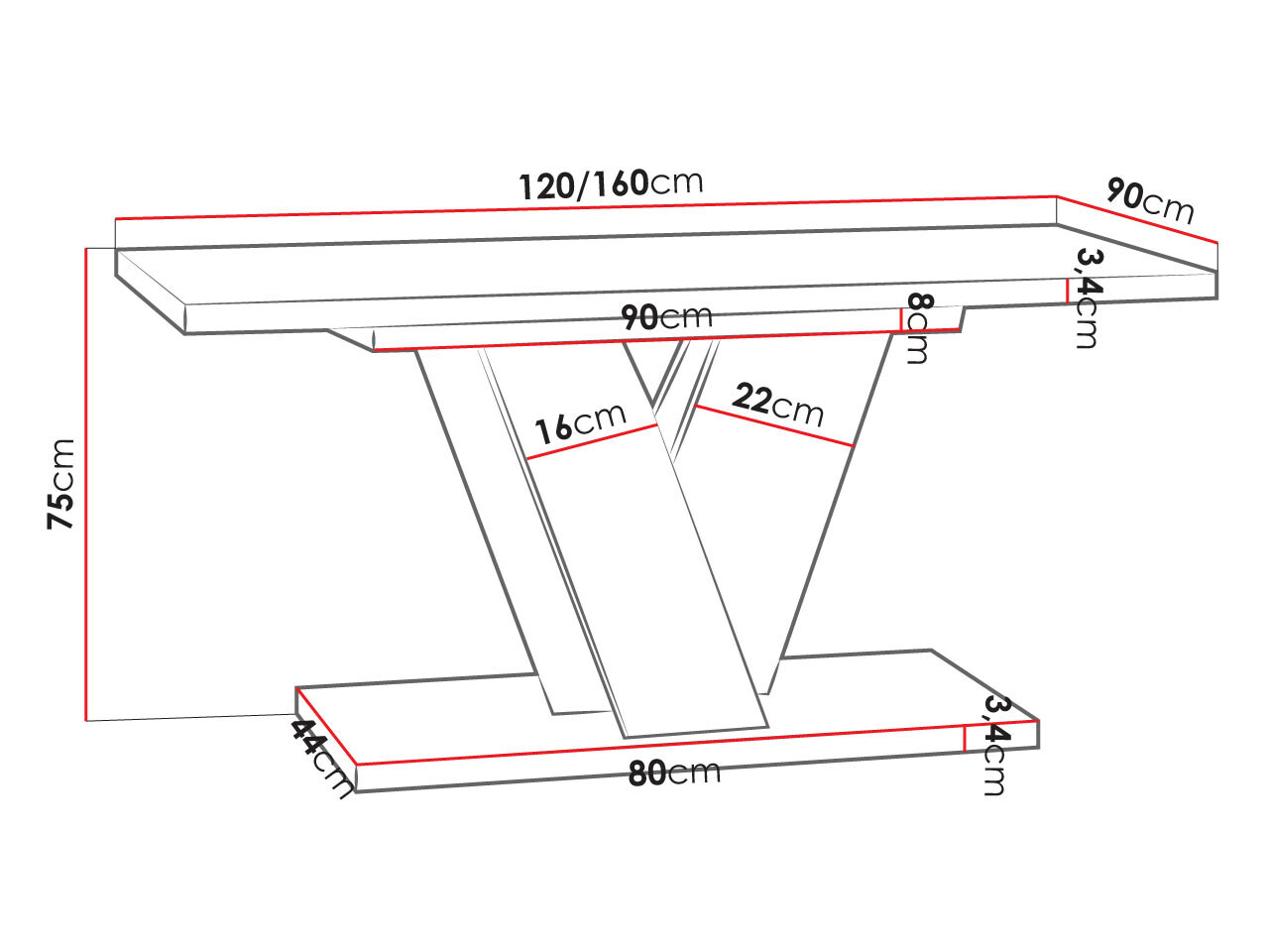 Τραπέζι Goodyear 125 (Γκρι + Μαύρο)
