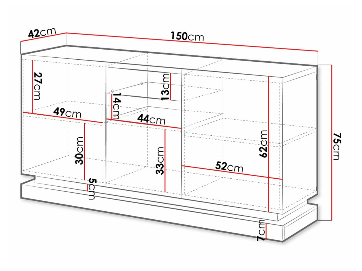Μπουφέ Linar (Άσπρο + Γυαλιστερό λευκό)