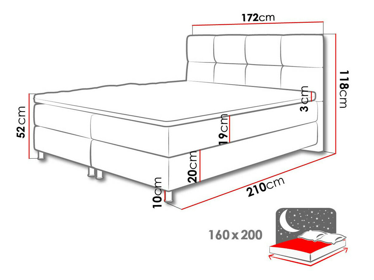 Κρεβάτι continental ComfiDream Aelion (Sawana 80)