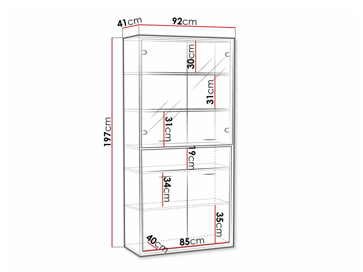 Βιβλιοθήκη Etrmoni 102 (Ανοιχτό χρώμα ξύλου + Δρυς)