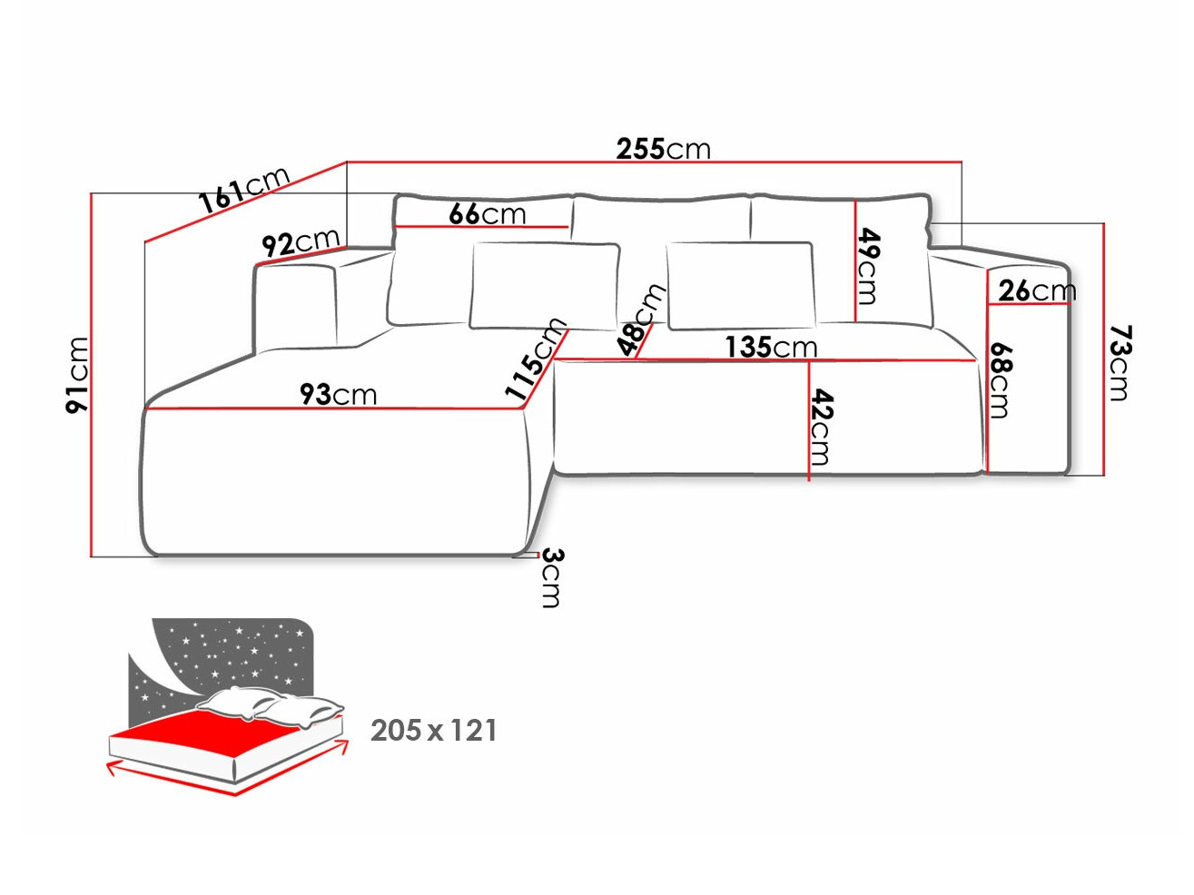 Γωνιακός Καναπές Arvada 116 (Poso 05)