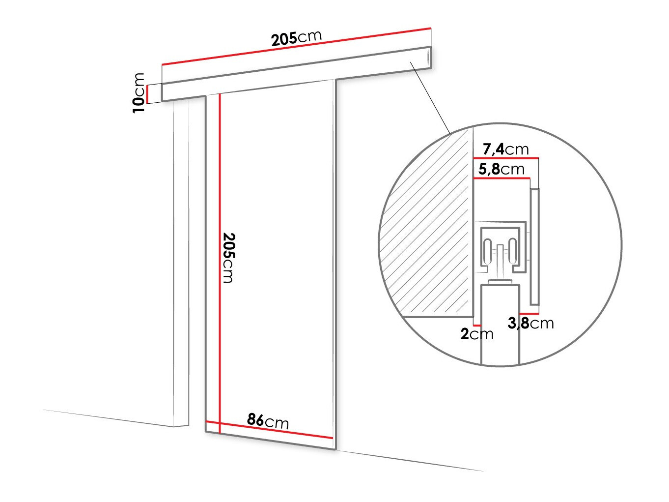 Συρόμενες πόρτες Closico Materia I (Μαύρο)