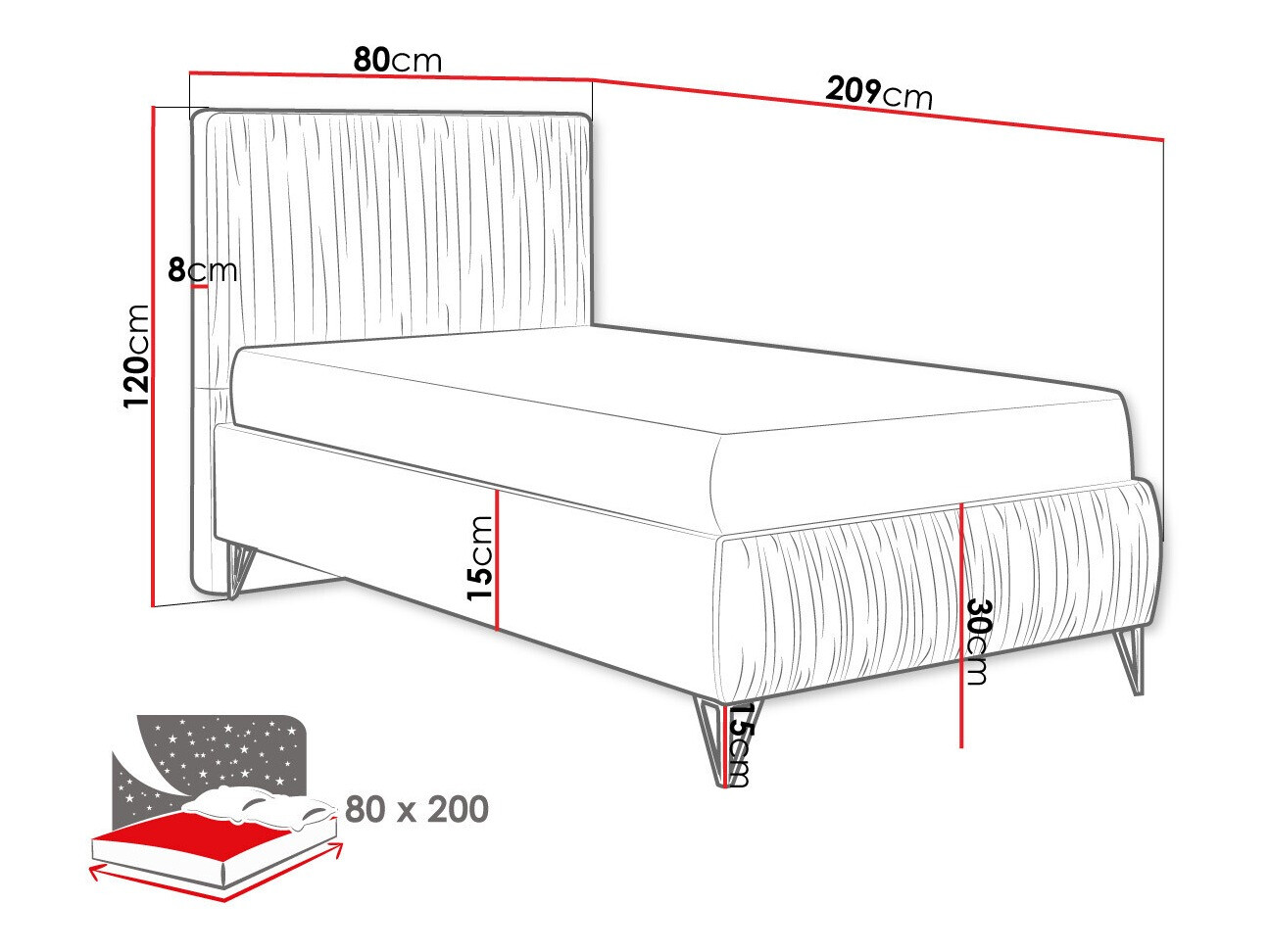 Κρεβάτι Logan 112 (Amor Velvet 4304)