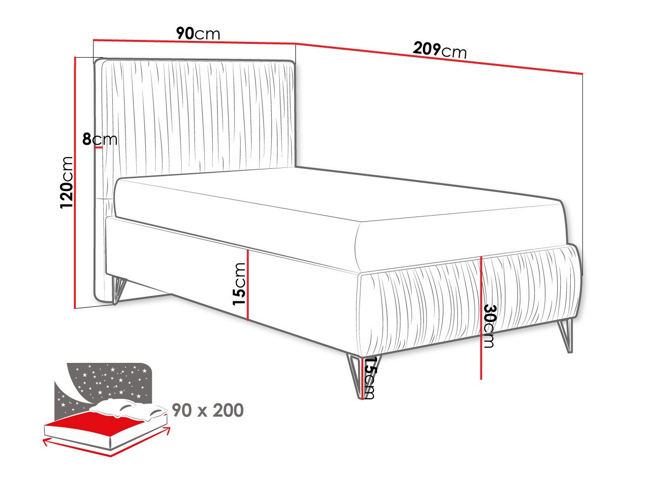 Κρεβάτι Logan 112 (Amor Velvet 4304)
