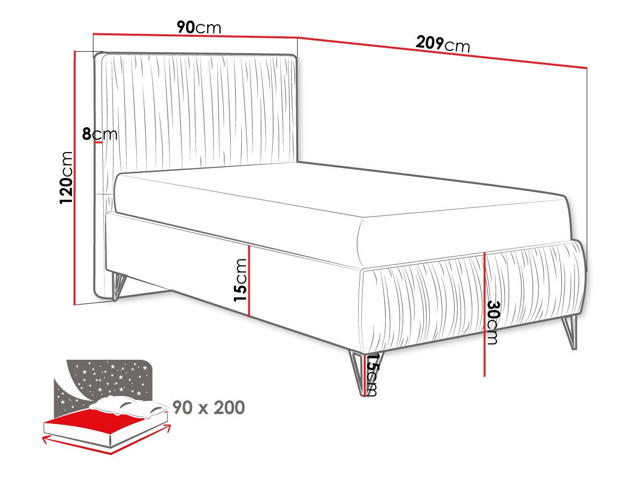 Κρεβάτι Logan 112 (Amor Velvet 4305)