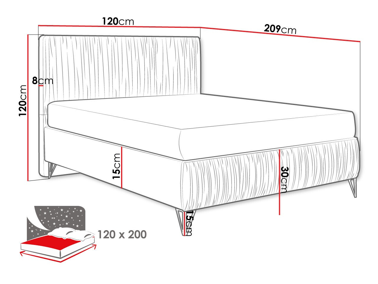 Κρεβάτι Logan 112 (Amor Velvet 4305)