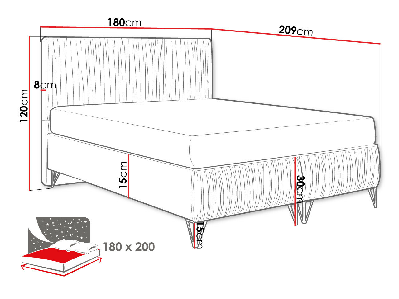 Κρεβάτι Logan 112 (Amor Velvet 4305)