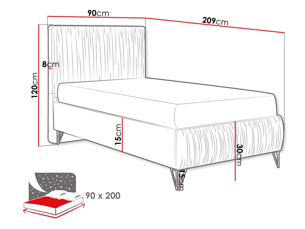 Κρεβάτι Logan 112 (Amor Velvet 4311)