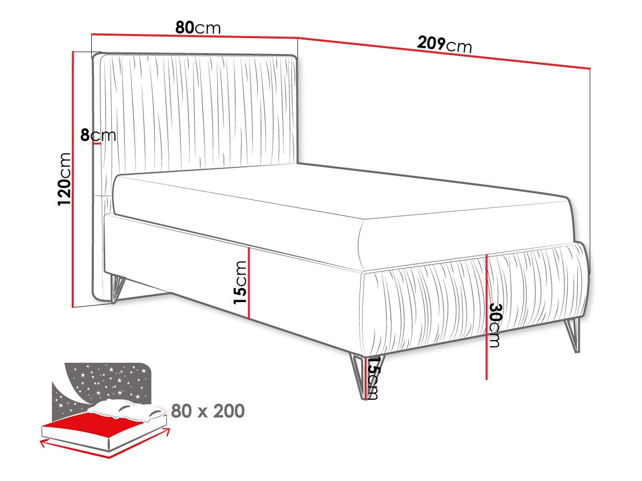 Κρεβάτι Logan 112 (Amor Velvet 4318)