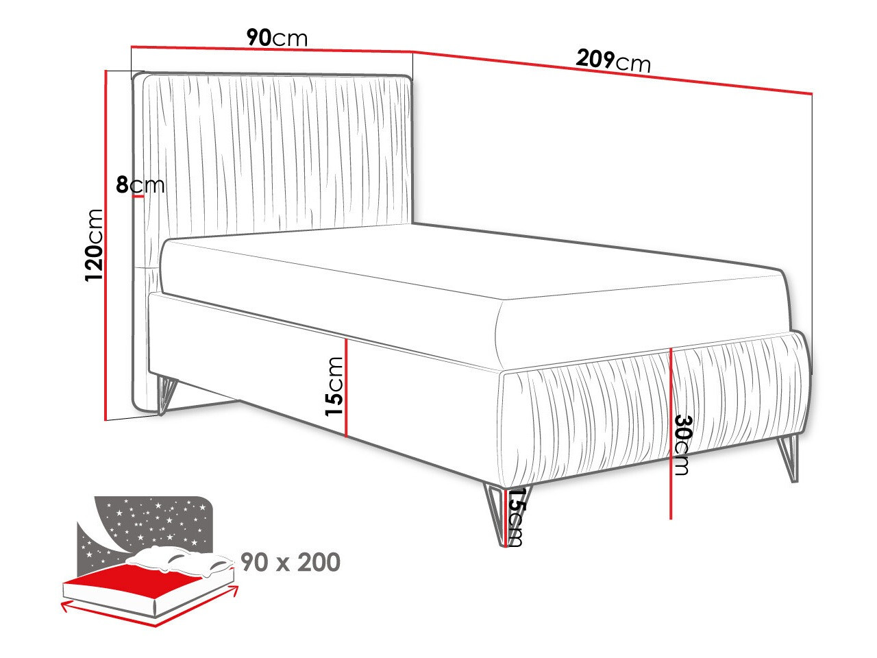Κρεβάτι Logan 112 (Amor Velvet 4318)