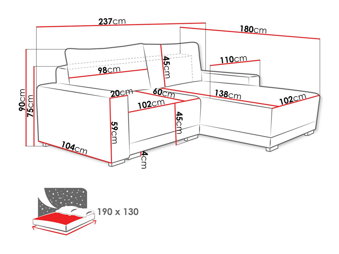 Γωνιακός Καναπές Columbus 204 (Tilia 01)