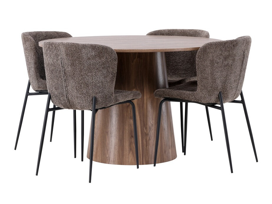Σετ τραπεζαρίας Dallas 4257 (Καφέ + Μαύρο)