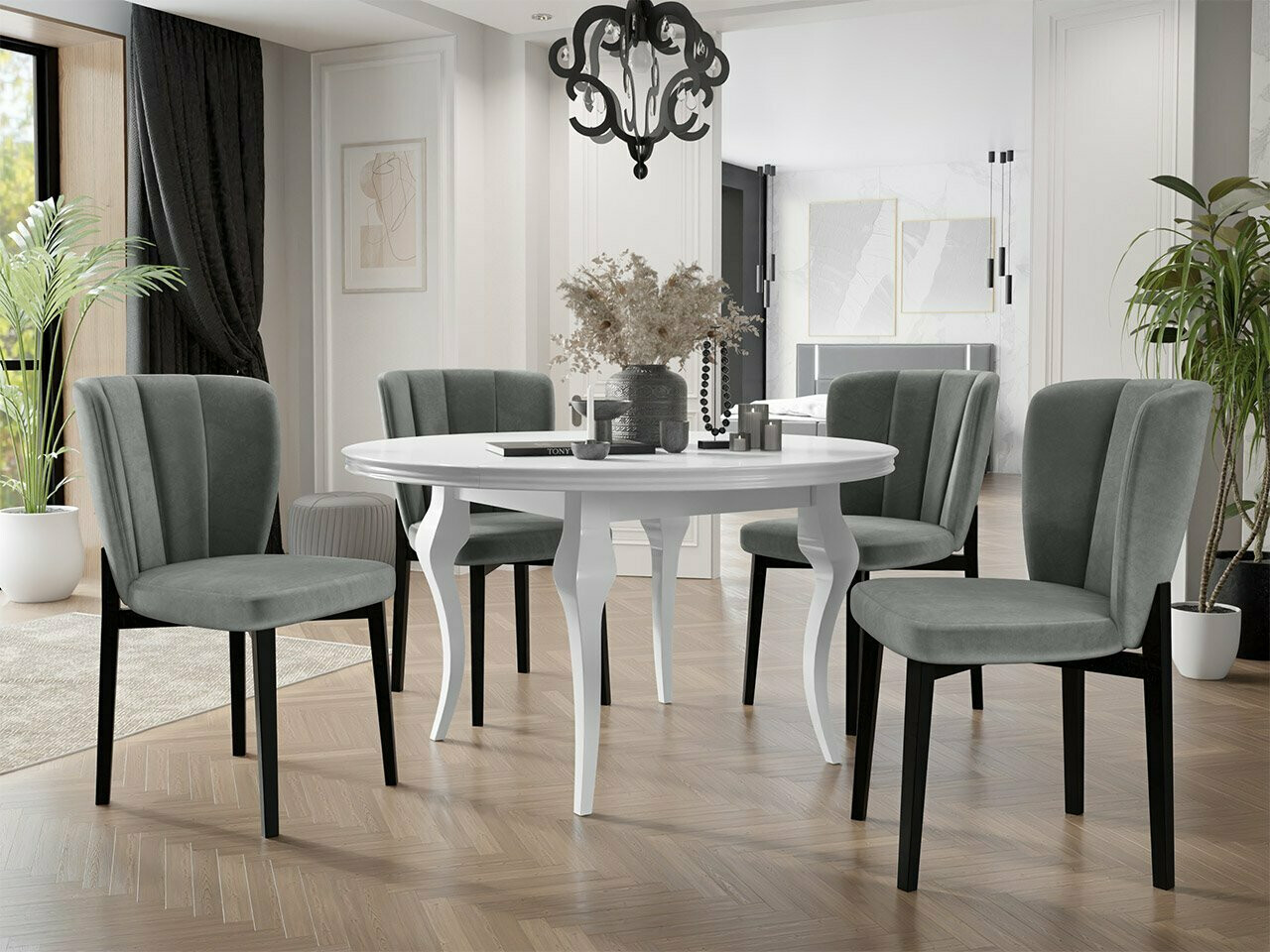 Καρέκλα Racine 130 (Μαύρο + Magic Velvet 2217)