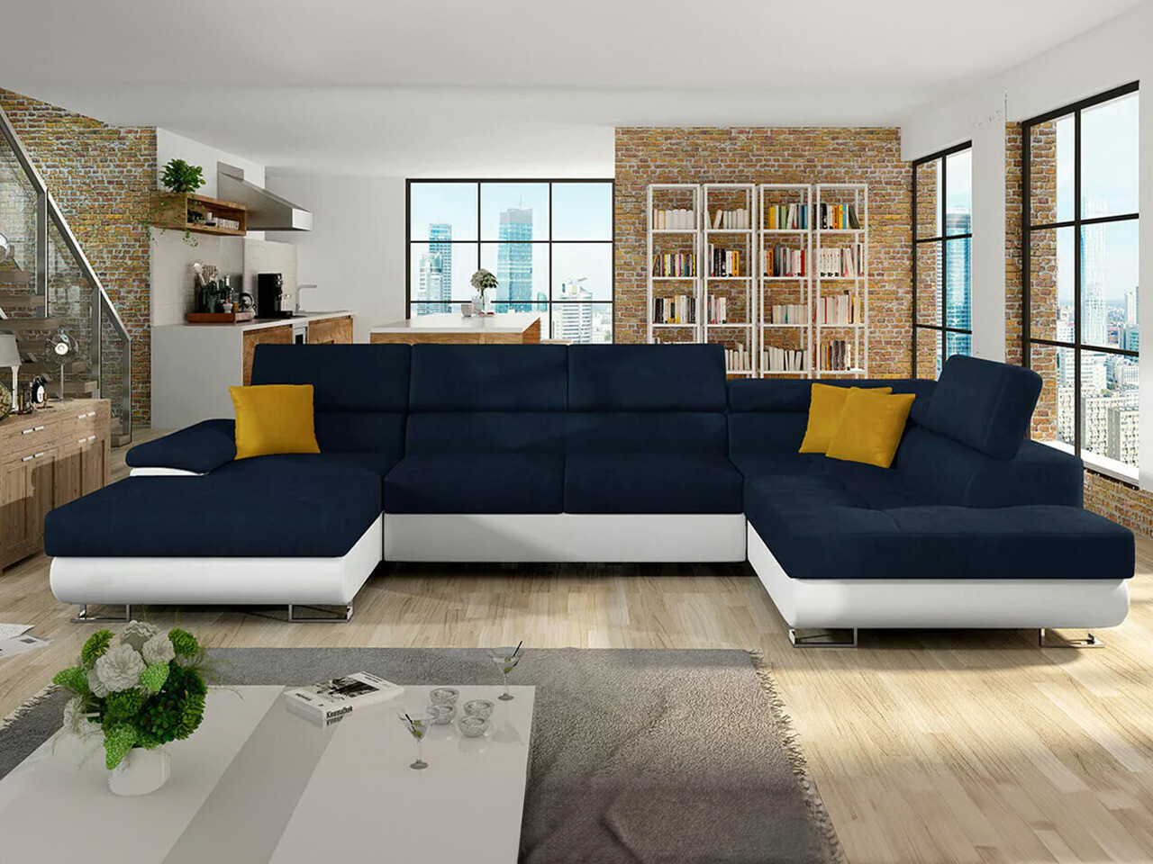 Γωνιακός Καναπές Comfivo Ruta IV (Soft 017 + Uttario Velvet 2967 + Uttario Velvet 2959)