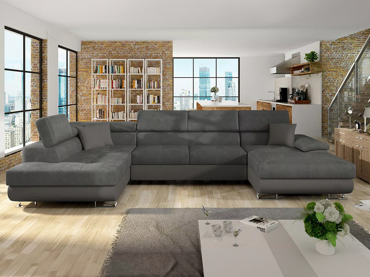 Γωνιακός Καναπές Comfivo Ruta IV (Soft 029 + Uttario Velvet 2971 + Soft 029)
