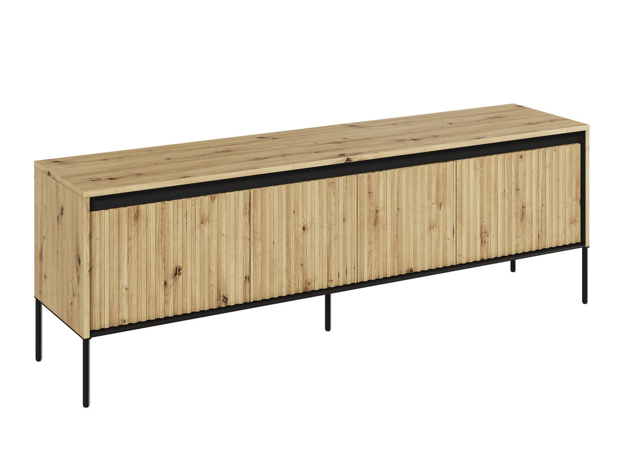 Έπιπλο τηλεόρασης Fernolu 104 (Artisan βελανιδιά + Μαύρο)
