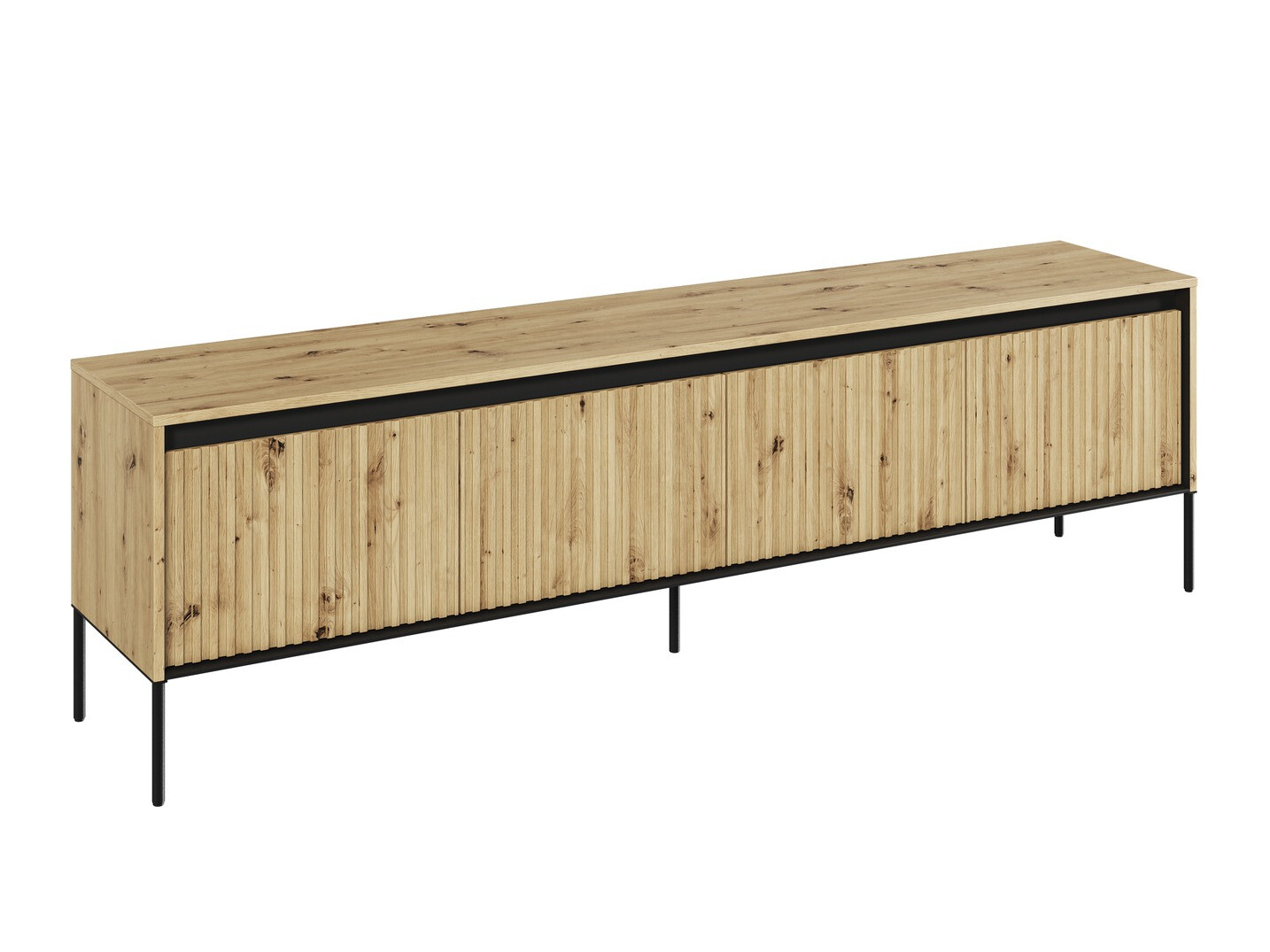 Έπιπλο τηλεόρασης Fernolu 105 (Artisan βελανιδιά + Μαύρο)