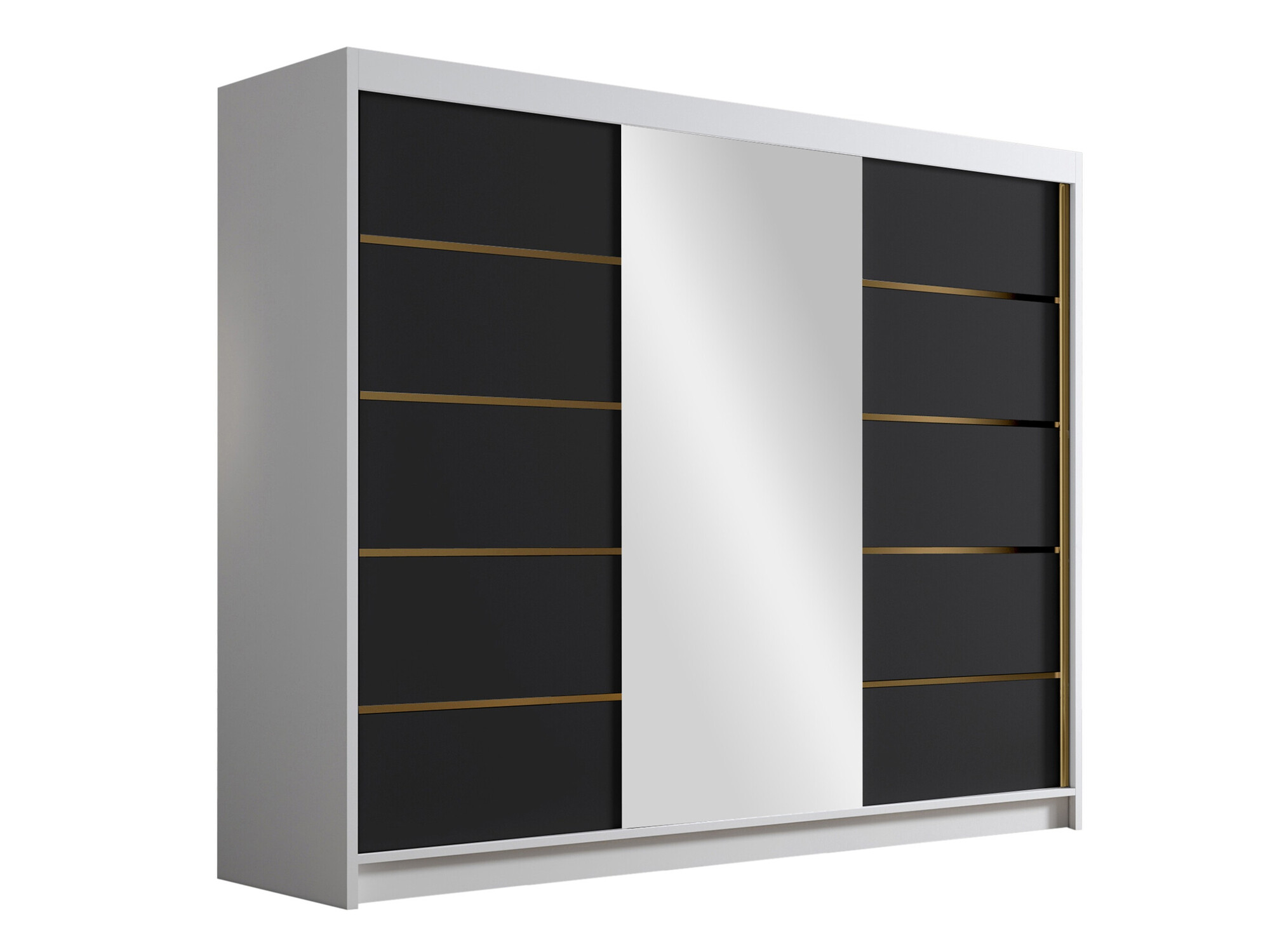 Ντουλάπα Closico Veltron II (Άσπρο + Μαύρο)