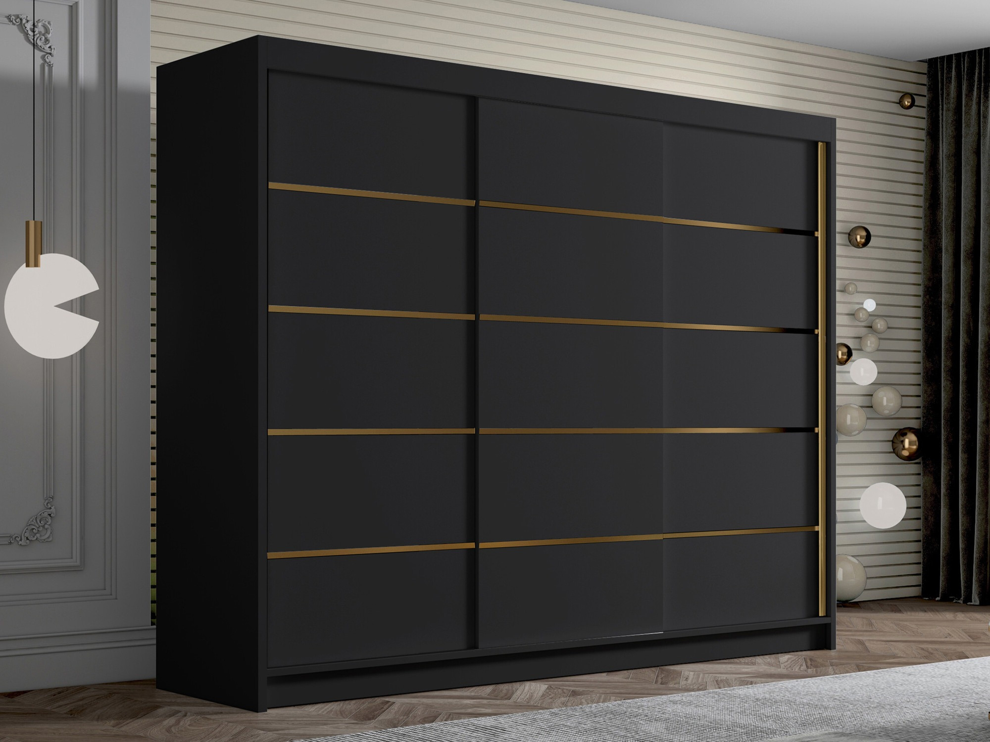 Ντουλάπα Closico Veltron II (Μαύρο)