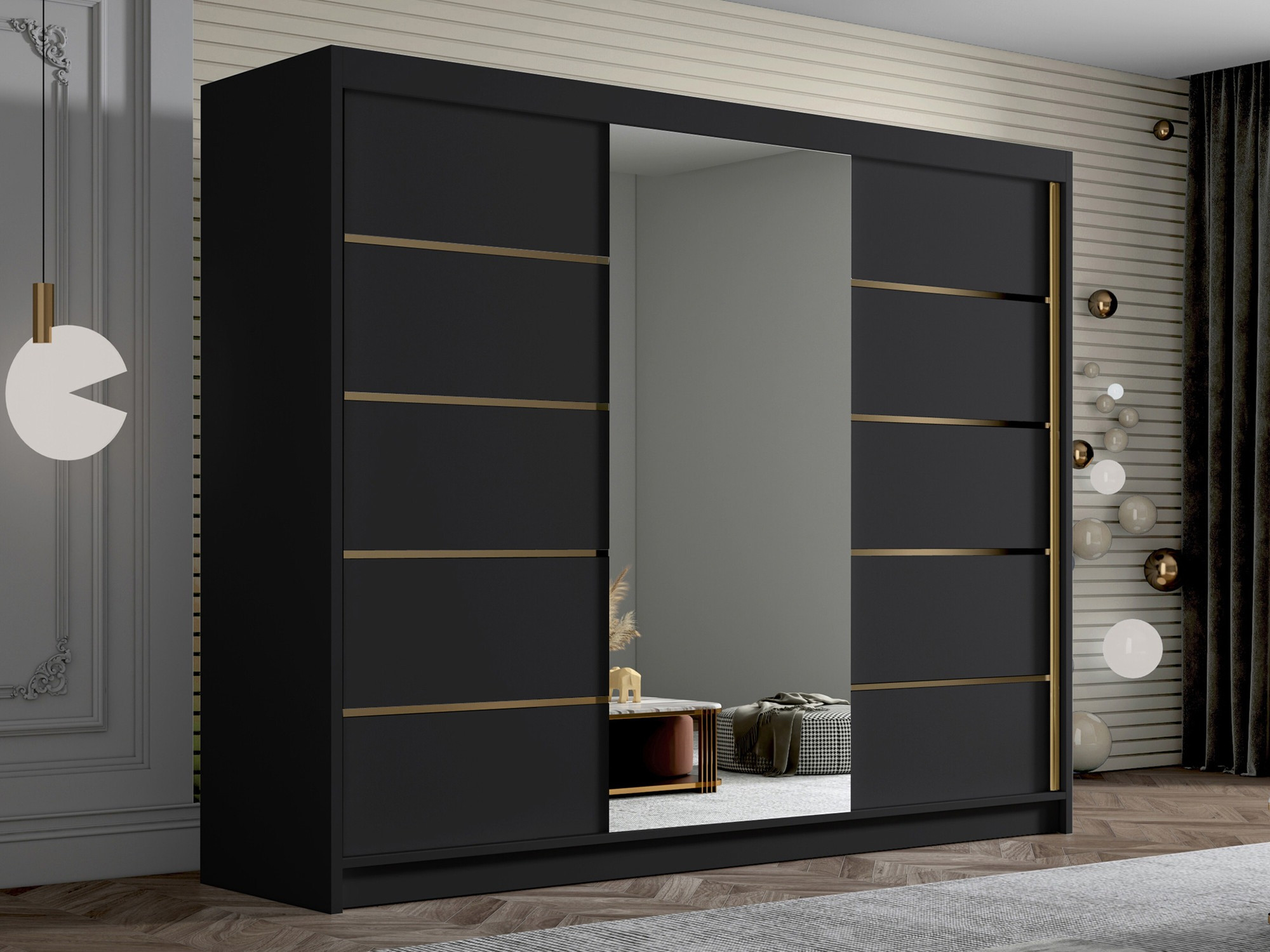 Ντουλάπα Closico Veltron II (Μαύρο)