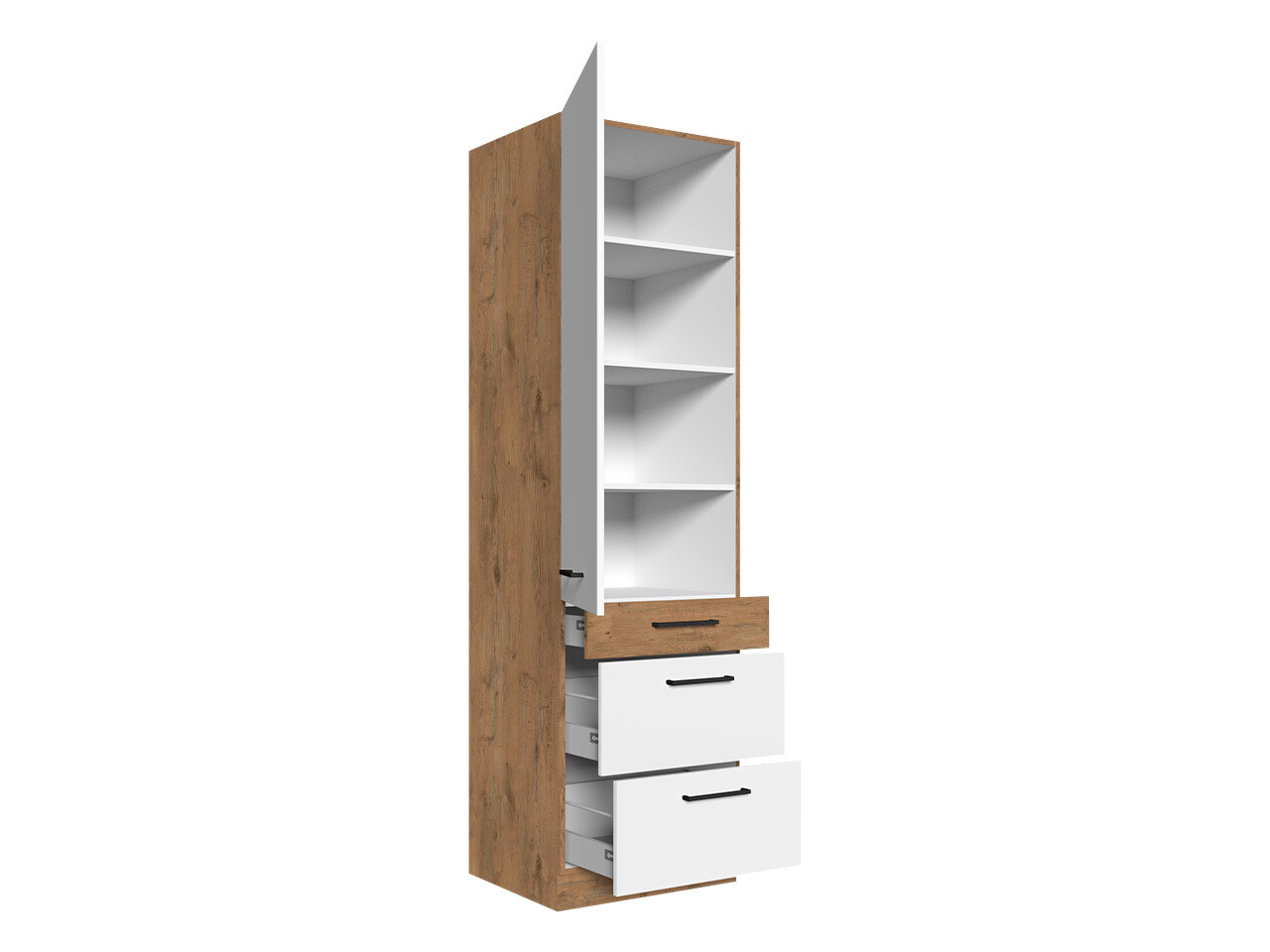 Πολυμορφικό ντουλάπι με πόρτες Wood White 127