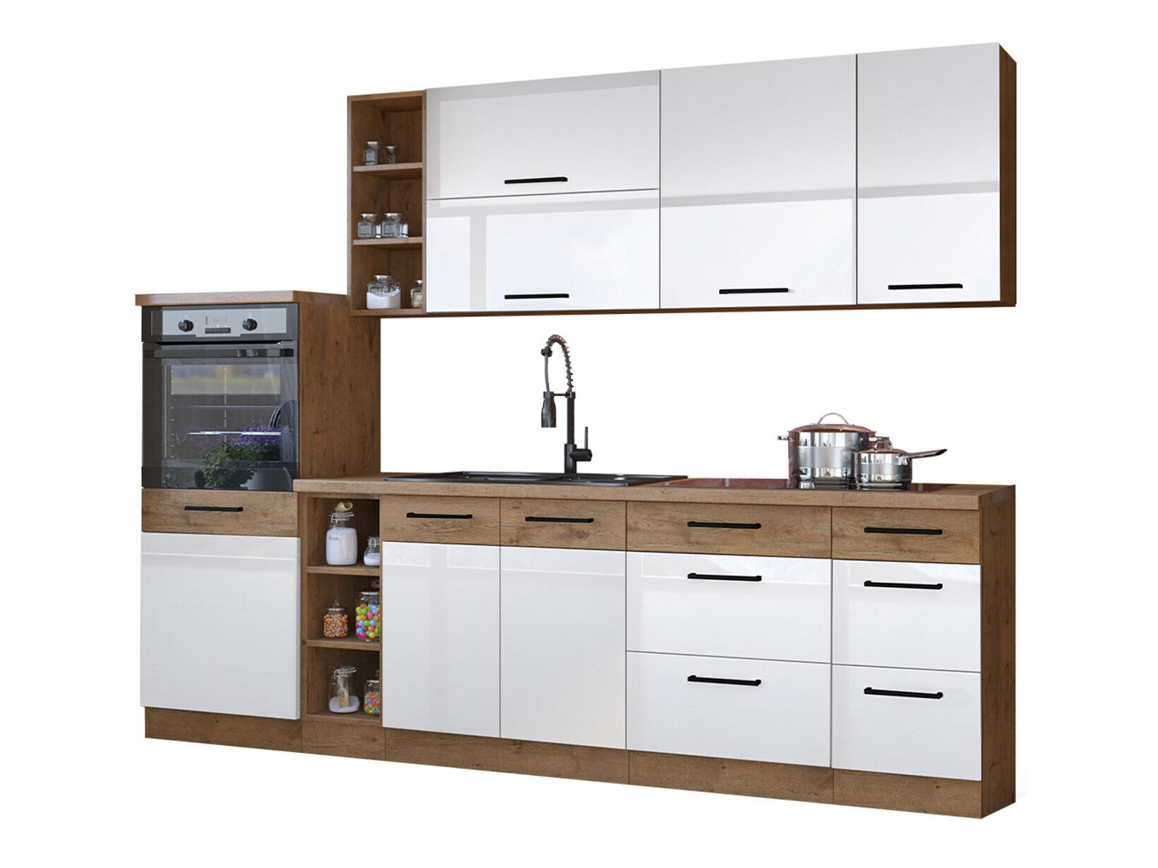 Πολυμορφικό σετ κουζίνας Wood White 136