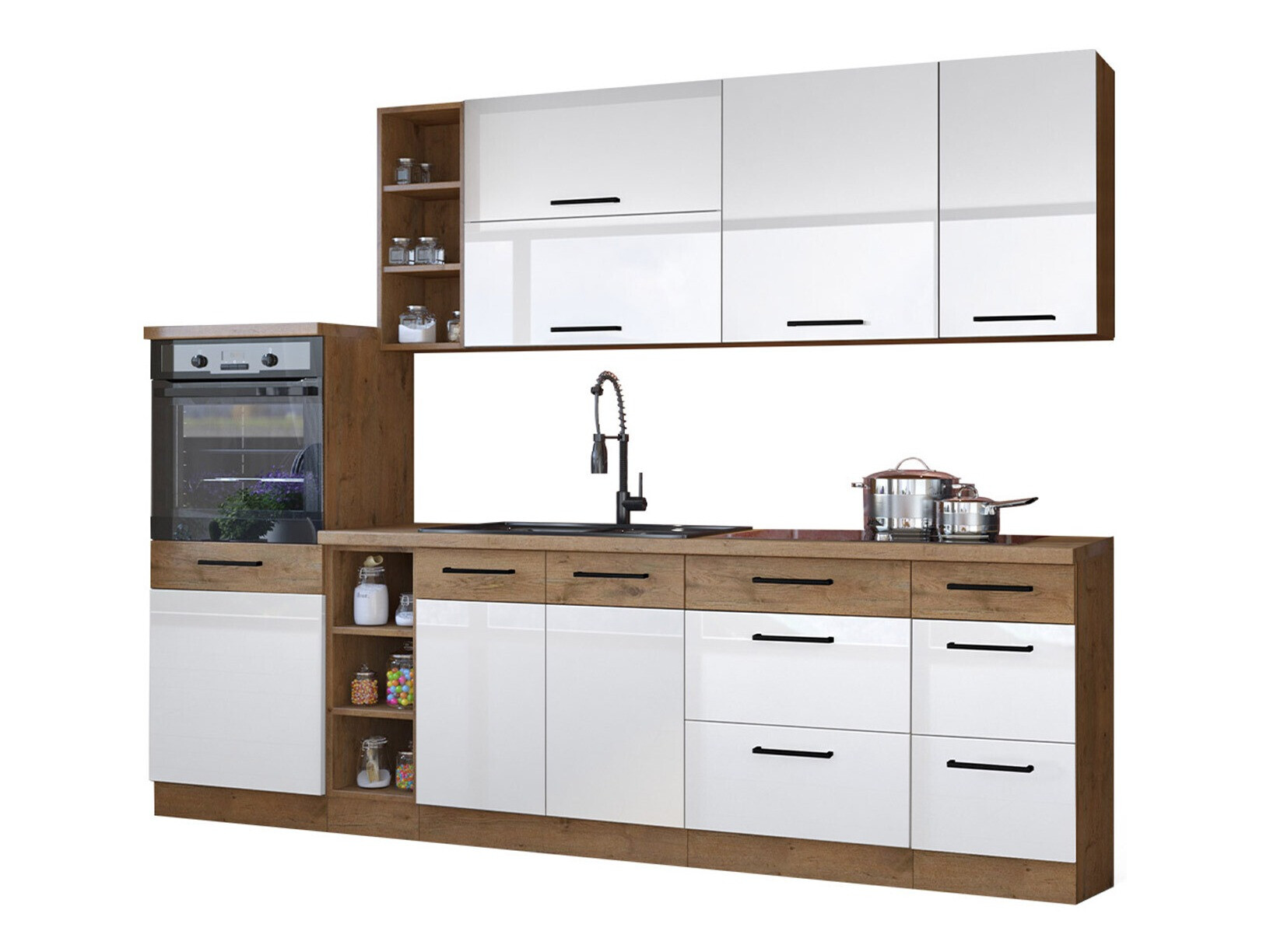 Πολυμορφικό σετ κουζίνας Wood White 136