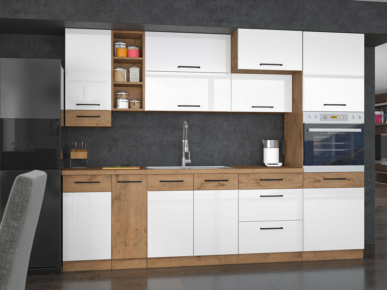 Πολυμορφικό σετ κουζίνας Wood White 137