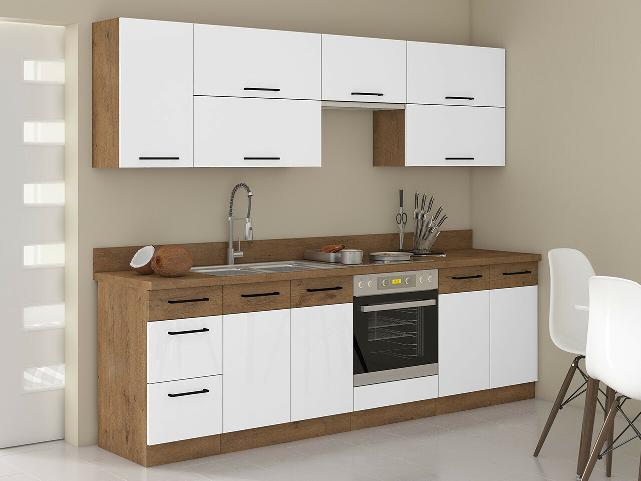 Πολυμορφικό σετ κουζίνας Wood White 138